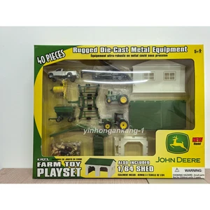 ERTL 1:64 Deere Tractor Farm Scene Warehouse Vehicle Model Set - Picture 1 of 2