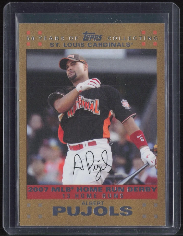 2007 Topps Updates & Highlights Home Run Derby Gold Albert Pujols 1849/2007 - Image 1 of 2