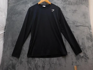 Gymshark Shirt Herren Large Schwarz Langarm Sport Training Workout Oberteil - Bild 1 von 14