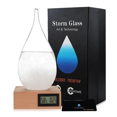 Sturmglas zur Wettervorhersage Mode Kreative Wassertropfen Glas Barometer Wet... - Bild 1 von 4
