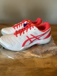 NWT Asics Gel-Dedicate White Laser Pink Womens Tennis Shoes 1042A067 102 SZ 8.5 - Picture 1 of 5