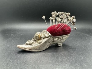 Victorian Trading Co versilbert & Samt Aschenputtel Damen Slipper Nadelkissen - Bild 1 von 6