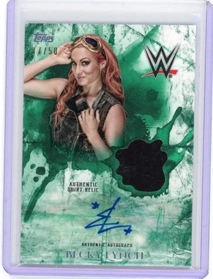 BECKY LYNCH 2018 TOPPS WWE UNDISPUTED "EMERALD" Autograph RELIC AUTO CARD 17/50 - Image 1 of 2