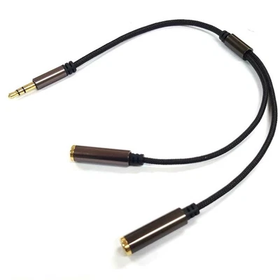 3.5 mm Stereo Jack Splitter Cable (1-to-2) — Gold-Plated, 30 cm — Share Audio! - Image 1 of 2
