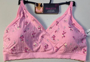 No Boundaries XXXL Seamless Plunge Bralette Rosa Blumenmuster Pullover Abnehmbar - Bild 1 von 8