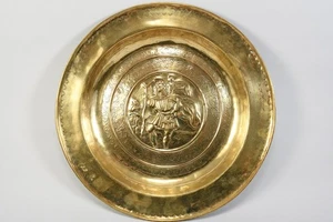 N92Y10- Beckenschlägerschale Messing Hl. Christophorus 15./16.Jh - Bild 1 von 12