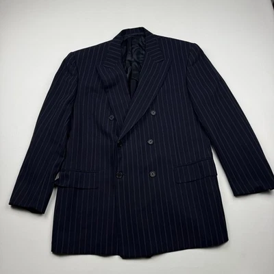 Blazer Oxford Ropa Para Hombre 43R Doble Pecho Rayas Lana Abrigo Inglés Foto 1 de 4