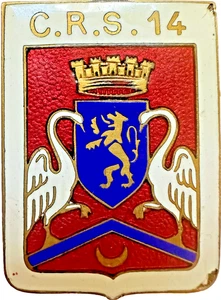 C.R.S. 14, Compagnie Républicaine de Sécurité, cygnes, éclat émail - Picture 1 of 2