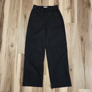 Everlane Hose Damen 4 schwarz weites Bein Pull On Baumwolle Gummibund - Bild 1 von 12