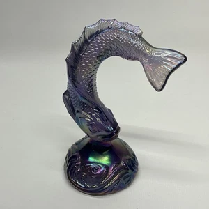 Fenton Amethyst Carnival Glas Japanische Koi Fisch Springende Forelle (001) - Bild 1 von 5