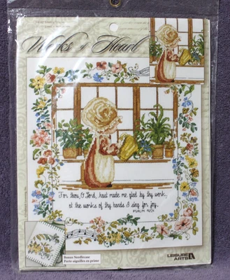 Kit de ponto cruz JOYFUL SPRING OBRAS DE CORAÇÃO bônus ESTOJO DE AGULHAS Lazer Artes Novo na embalagem - Imagem 1 de 2