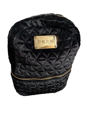 BEBE выстеганный черный бархат мини рюкзак золото оборудование новый с Ярлыками - Изображение 1 из 4