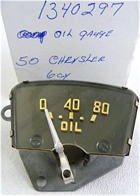 Chrysler 1950 6 cilindros NOS MOPAR manómetro de presión de aceite Foto 1 de 2