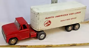 STRUCTO NORTH AMERICAN VAN LINE FORD SEMI CARGO TRUCK IN PRESSED STEEL COMPLETE - Picture 1 of 6