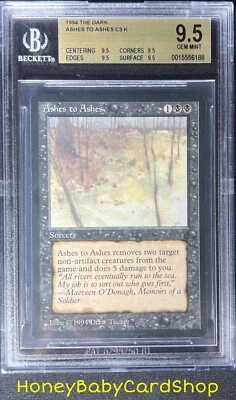 MTG The Dark 1994 Ashes to Ashes BGS 9.5Q (TRUE QUAD) GEM MINT Old School Pop. 5 - Image 1 of 4