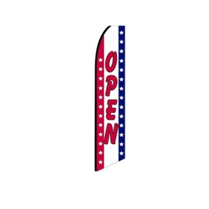 Open StarsStripes Swooper Flutter Feather Flag | 3ft W x 11.5ft Tall - Picture 1 of 3