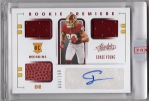 CHASE YOUNG - WASHINGTON - 2020 ABSOLUTE - ROOKIE PATCH AUTO #'d /199 - SEALED! - Picture 1 of 2