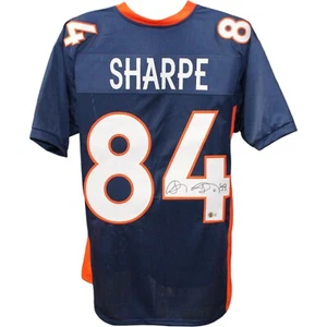 Shannon Sharpe Autographed/Signed Pro Style Blue Jersey Beckett 44683 - Picture 1 of 4