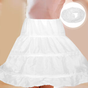 Dress Underskirt Petticoat Children's Support Tutu Princess Wedding (white)
