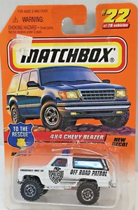 MATCHBOX  ~  POLICE  4x4 CHEVY BLAZER  -  OFF ROAD PATROL - CARD #22 - Picture 1 of 7