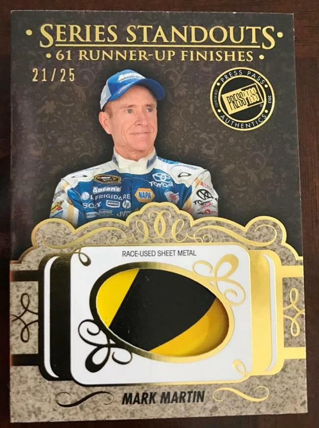 MARK MARTIN -2013 Press Pass Showcase-Series Standouts Memorabilia Gold - 21/25 - Image 1 of 1