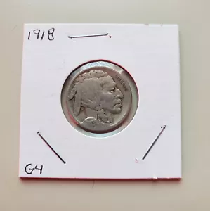 1918 Bufalo Nickel BELLO! SPEDIZIONE GRATUITA - Foto 1 di 2