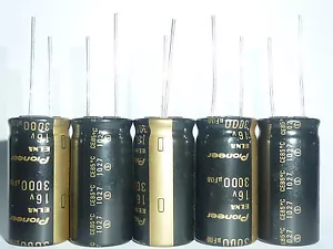 2 Stck. 16 V 3000uF 16 V ELNA für Pioneer 16x32 mm HiFi Audio Kondensator JAPAN schwarz - Bild 1 von 3