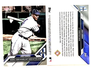 Tarjeta 241 Josh Gibson MLB Líder de Bateo Liga Negra 2024 MLB TOPPS NOW - Imagen 1 de 3