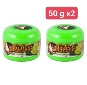 2x SHWE PYI NANN Myanmar Tanaka Powder Reduce Acne blemishes freckles Green jar - Picture 1 of 7