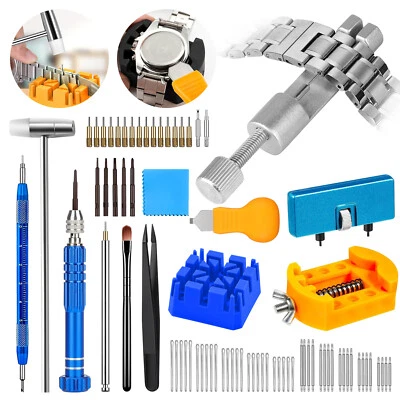 74pcs Watch Band Repair Kit Link Remover Spring Bar Case Opener Battery Replace - Image 1 of 4