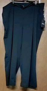 NWT Woman Plus DKNY Pull On PANTS Black Size 3X Stretch Gold Belt with POCKETS - Picture 1 of 3