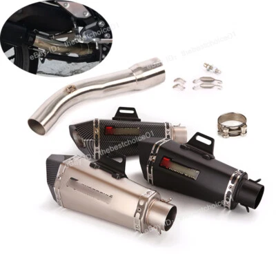 Juego de tubos de escape de enlace medio punta negra sistema silenciador 51 mm para Yamaha FZ1 2006-2015 Foto 1 de 4