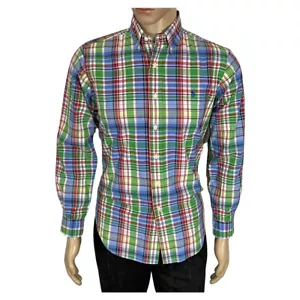 Camisa Ralph Lauren Para Hombre Talla S Calce Clásico Manga Larga Cuadros 100% Algodón - Imagen 1 de 7