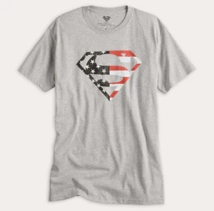 Men's Superman Americana Shield Logo Size Large Graphic Tee - Picture 1 of 4