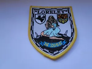 Aufnäher Bundesmarine  Minensuchboot  M2665    Loreley ca  7,5x9 cm gelber rand - Picture 1 of 1