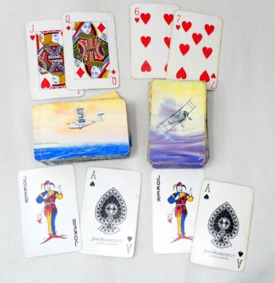 Supermarine Seagull V & Vickers Vilderbeest Waddingtons Playing Cards 2 Packs - Image 1 of 4