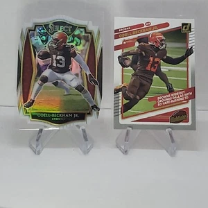 ODELL BECKHAM JR 2020 Panini Select WHITE Die-Cut PRIZM SP + Donruss Highlights - Picture 1 of 4