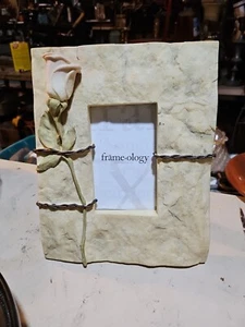 Vtg 3D 8x10 Frameology Picture Frame for 3"x5" Photo - Resin Rose  - Picture 1 of 11
