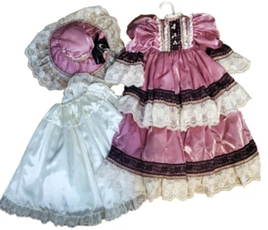 ORNATE REPRODUCTION 8 PEICE DRESS ENSEMBLE For FRENCH FASHION ANTIQUE DOLLS - Picture 1 of 20