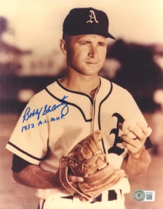 Bobby Shantz Signed (Beckett) Yankees 8x10 Photo Inscribed "1952 A.L. M.V.P." - Picture 1 of 2