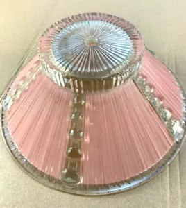 Rare Vintage Art Deco Nouveau Pink Mid Century Glass Lamp Ceiling Light Shade - Picture 1 of 6