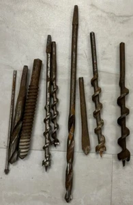 vintage lot of Auger brace bits And Other Drill Bits Antique Woodworking Tools - Picture 1 of 2
