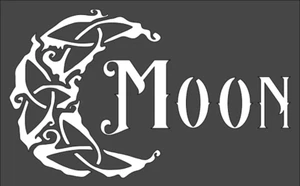 1- 5x8 inch Custom Cut Stencil, (VC-39) Wiccan Triquetra Moon - Picture 1 of 1