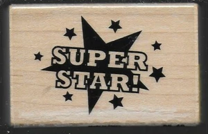 SELLABILITIES sello de goma SUPER STAR montado en madera - Imagen 1 de 2