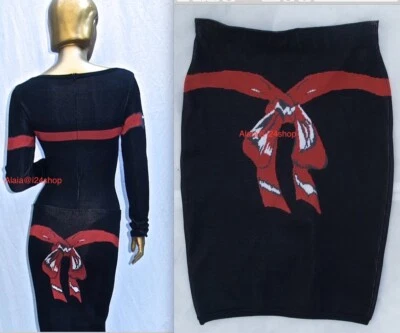 Azzedine Alaia 1992  Vintage  Bow Ribbon  Pencil Skirt size Small - Image 1 of 4