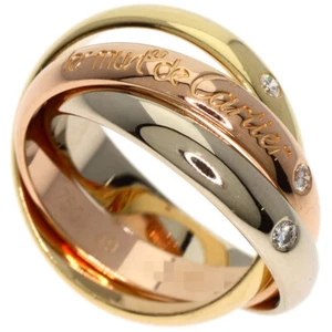 CARTIER   Ring Trinity MM 3P Diamond #49 K18 Yellow Gold 18K Pink Gold - Picture 1 of 6