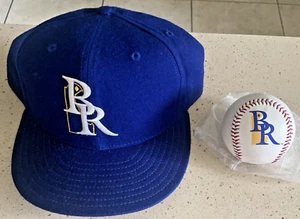 VTG New Era Minor League Baseball Wilmington Blue Rocks Fitted Hat 7 7/8 + Ball - Picture 1 of 11