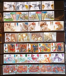 GREAT BRITAIN 1980-NOW COMMEMORATIVE STAMPS 7 COMPLETE SETS FINE USED GBC12 - Picture 1 of 2