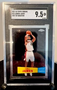 2007-08 TOPPS CHROME #23 LEBRON JAMES "1957-58 TOPPS VARIATION" - SGC 9.5 Mint+ - Picture 1 of 6