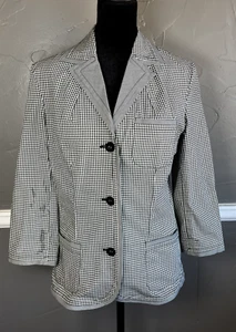 Talbots Women's Size 8 Black & White Checked Lightweight Jacket - Picture 1 of 7